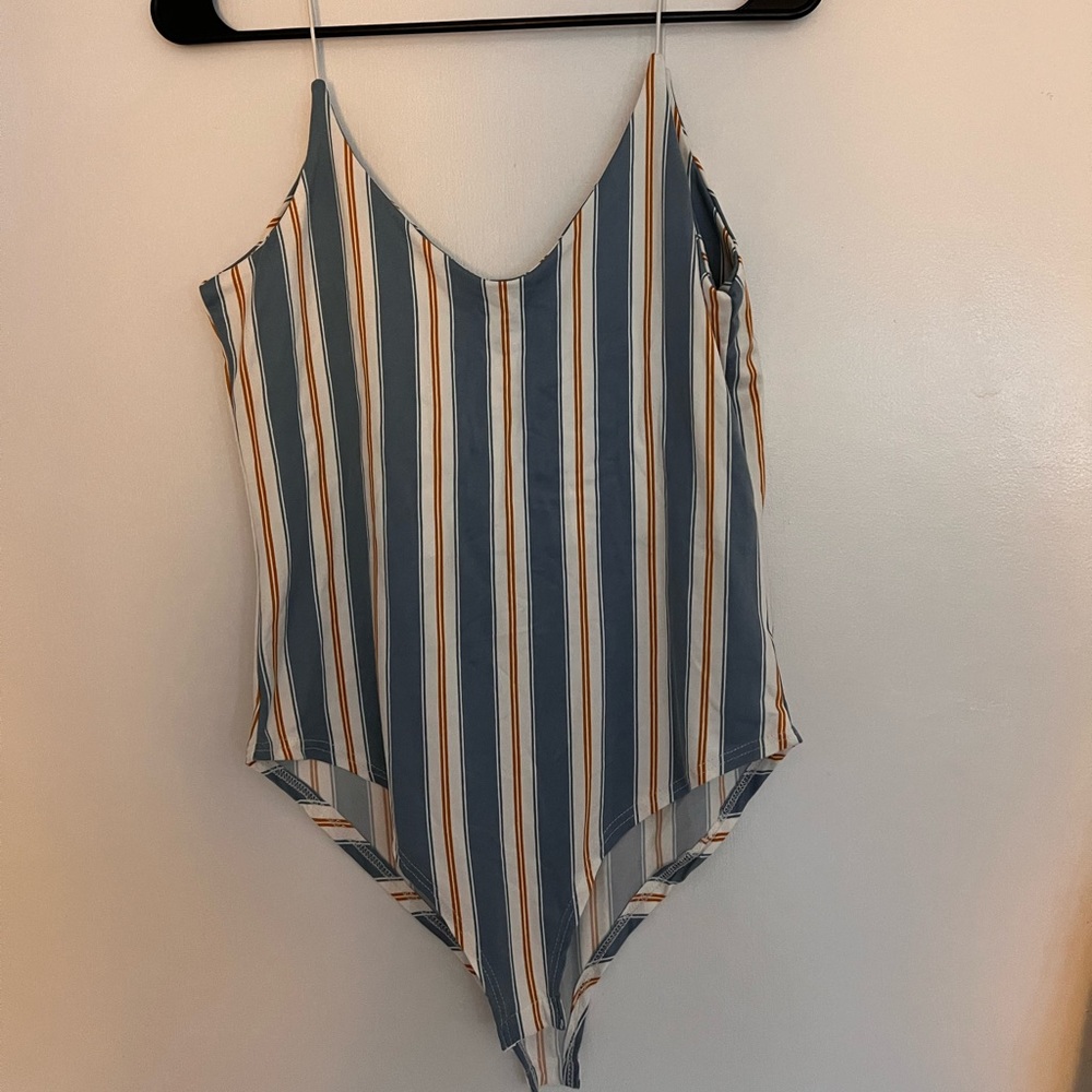 Glaze bodysuit. Medium. Blue/yellow/white
